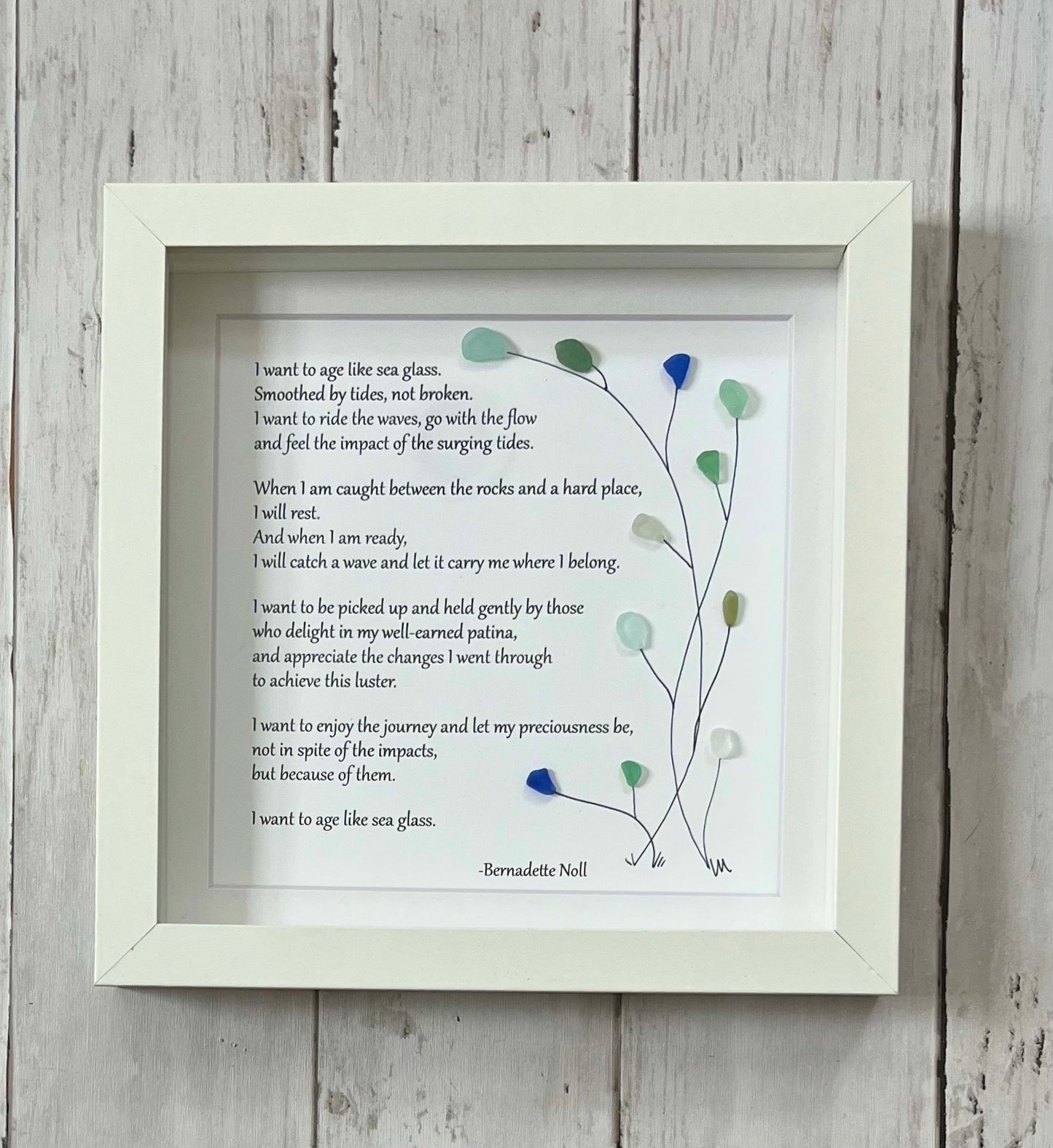 Age Like Sea Glass Poem - beachy colors