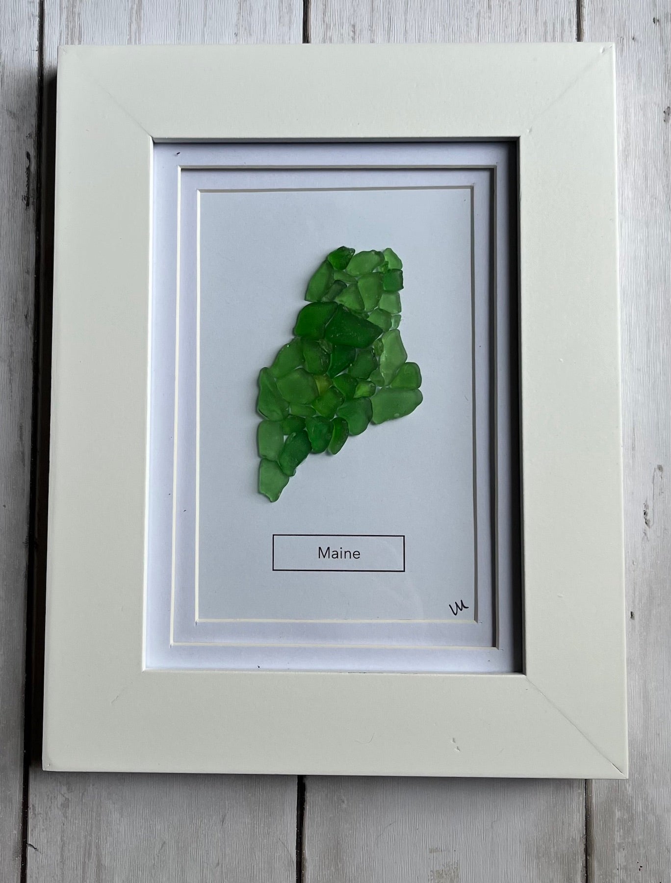 Custom State Sea Glass Art